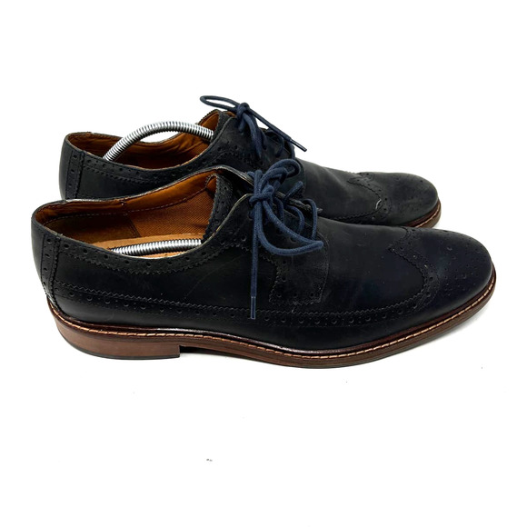 Cole Haan Leather‎ Great Jones Black Wingtip Oxfords Shoes Men's Size 13M - Picture 1 of 9